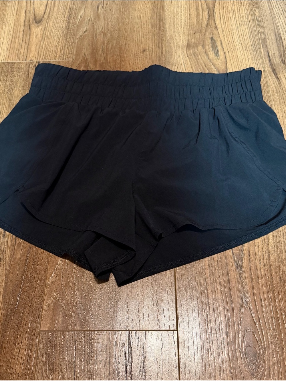 Zella Black Athletic Shorts with Smocked Waist
